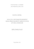Analiza socioekonomskih i ekoloških koristi obnovljivih izvora energije