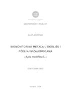 prikaz prve stranice dokumenta BIOMONITORING METALA U OKOLIŠU I PČELINJIM ZAJEDNICAMA (Apis mellifera L.)