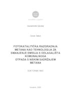 prikaz prve stranice dokumenta FOTOKATALITIČKA RAZGRADNJA METANA KAO TEHNOLOGIJA ZA SMANJENJE EMISIJA S ODLAGALIŠTA KOMUNALNOGA  OTPADA S NISKIM SADRŽAJEM METANA